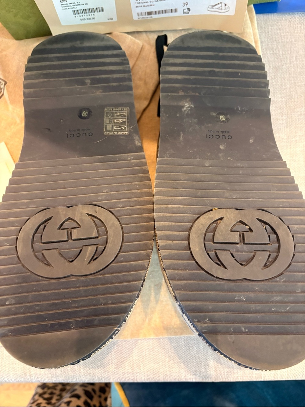 Gucci authentic blue/beige Granada sandal 39 - Picture 7 of 7